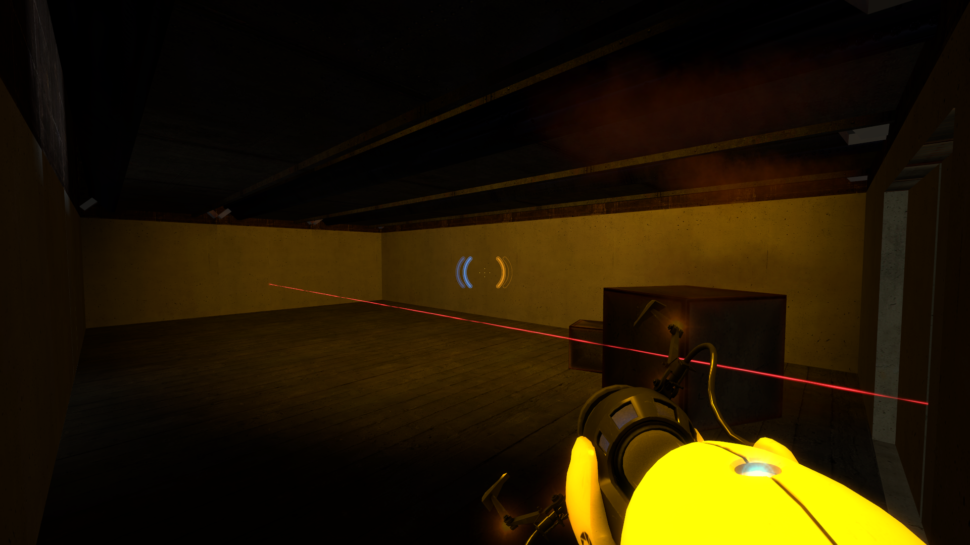 The turret ambush area where the doors blend in with the walls. The turret ambush area where the doors blend in with the walls.