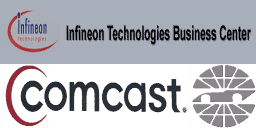 A sign for the "Infineon Technologies Business Center", and a Comcast logo. The only texture that can be seen in-game is the gray Sonoma Raceway logo.