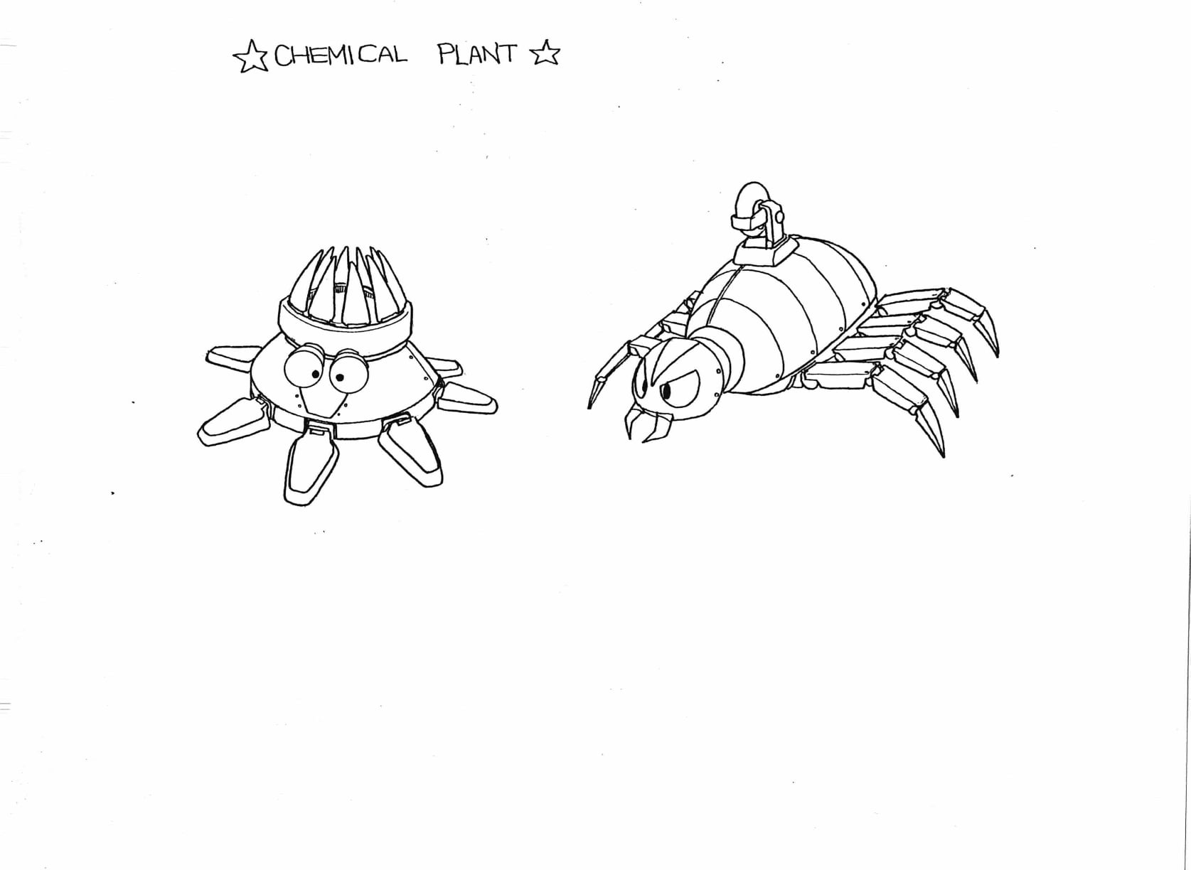 Chemical Plant Zone badniks (Spiny/Lander, Grabber). Chemical Plant Zone badniks (Spiny/Lander, Grabber).