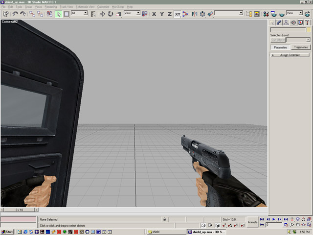 3DS Max screenshot of the Ballistic Shield.
