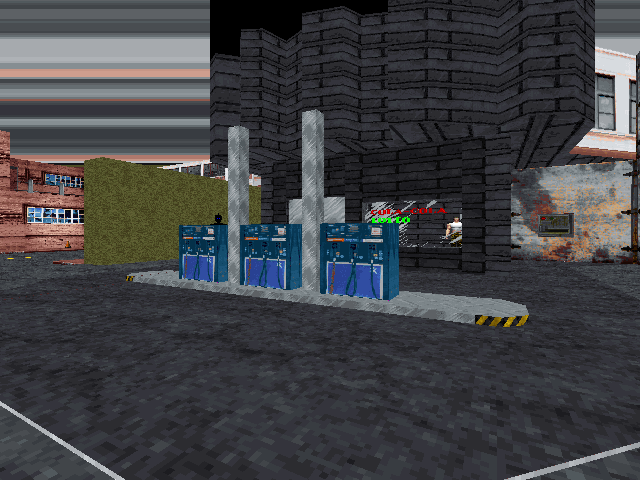"Fixed" gas station.