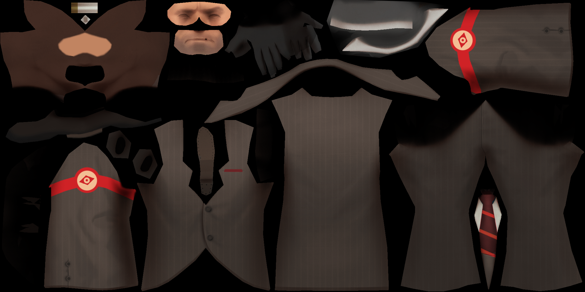 The very early Spy texture from the spy_normal.psd in Source Asset Repository. The very early Spy texture from the spy_normal.psd in Source Asset Repository.