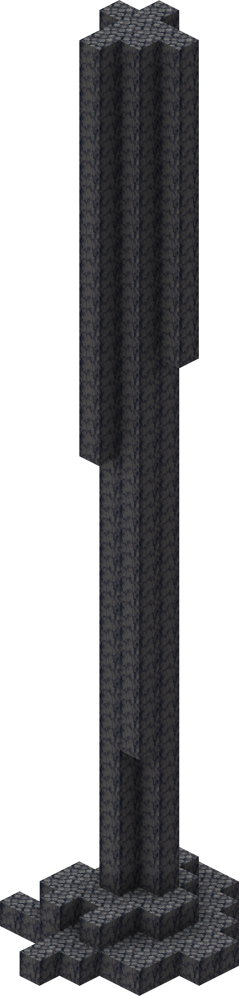 An isometric render of a basalt pillar in 20w06a.