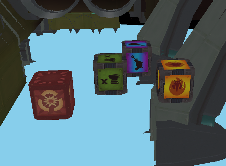 The Upgrader Crate, as seen in the Phoenix Rescue map along with some other crates that don't appear in the level.