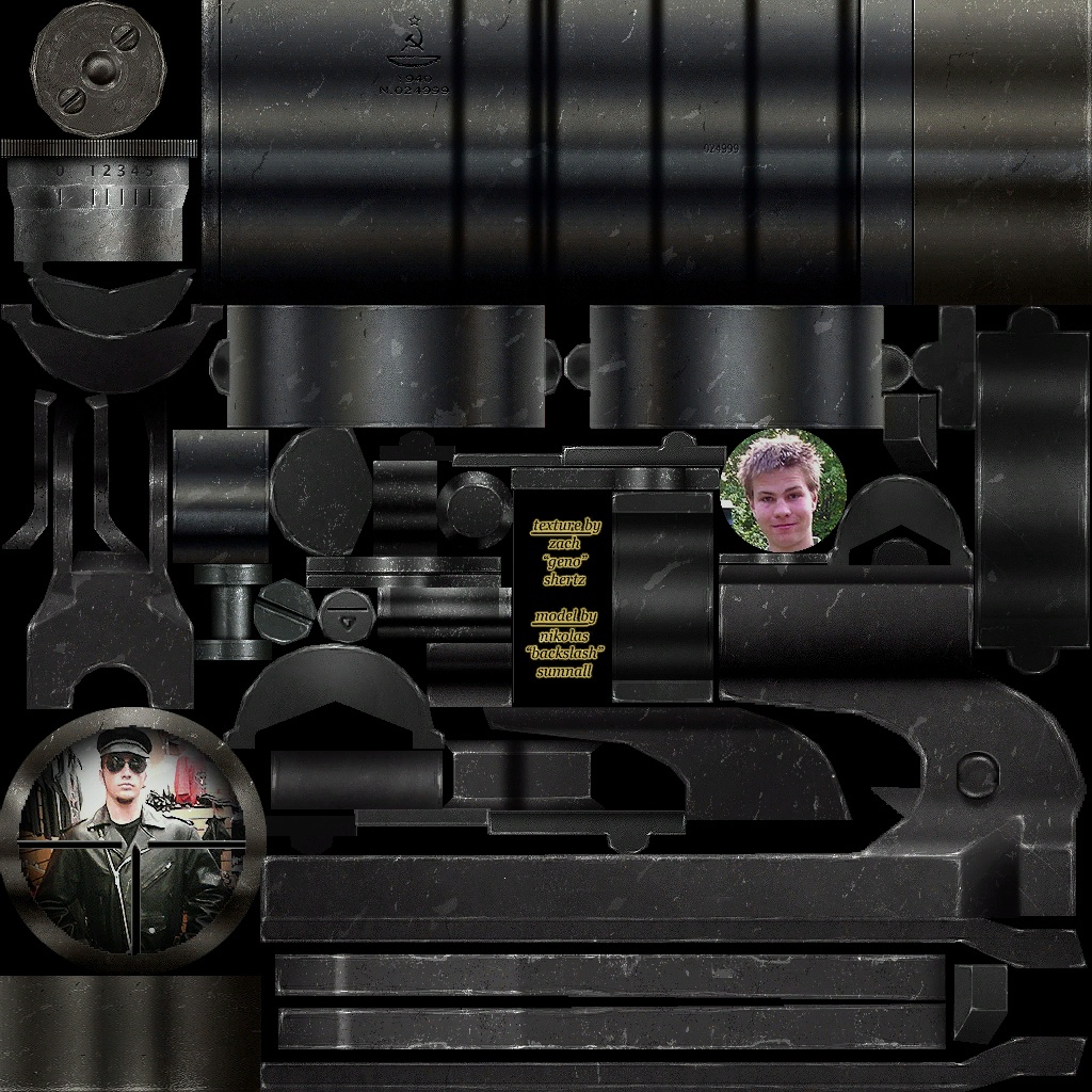 Funny-looking leather biker and dorky-looking guy on the SVT-40's scope texture.