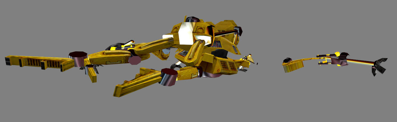 The loader having fallen apart.
