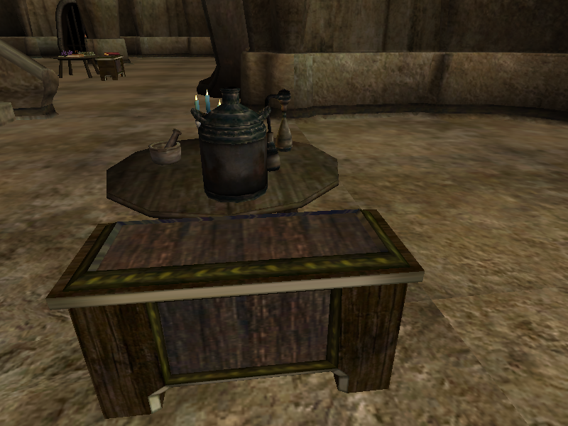 This table features alchemical equipment. The chest contains ingredients for said equipment but only the ingredients found in the vanilla game. This table features alchemical equipment. The chest contains ingredients for said equipment but only the ingredients found in the vanilla game.