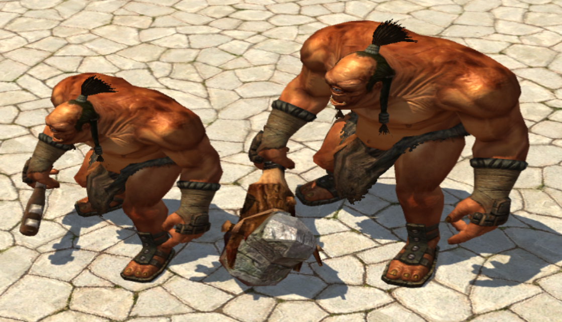 Comparison between Champion Cyclops (on the left) and Polyphemus himself (on the right) Comparison between Champion Cyclops (on the left) and Polyphemus himself (on the right)