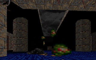 A dead Baby Ripper that was killed by vomit. He is floating away in shame. A dead Baby Ripper that was killed by vomit. He is floating away in shame.