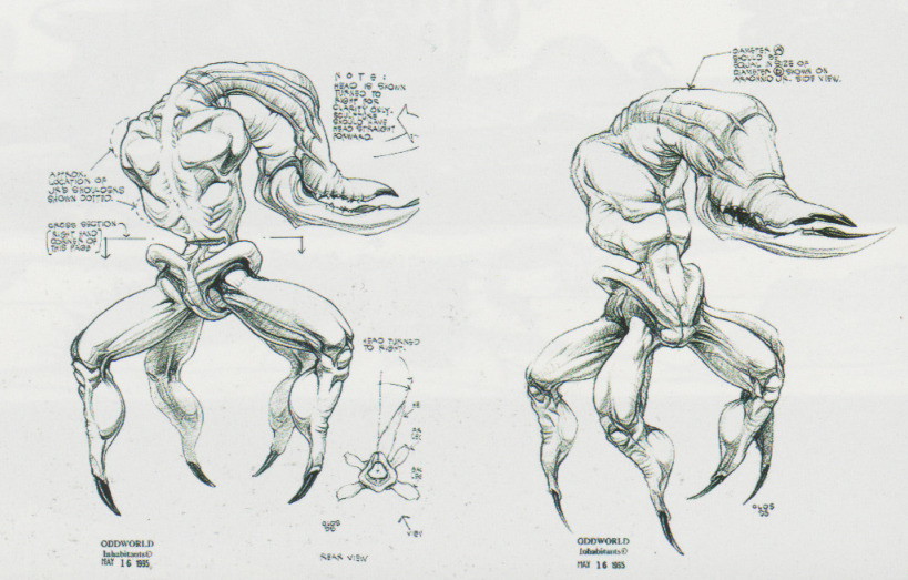 Frontal and backside sketches of the Scrab's final design.