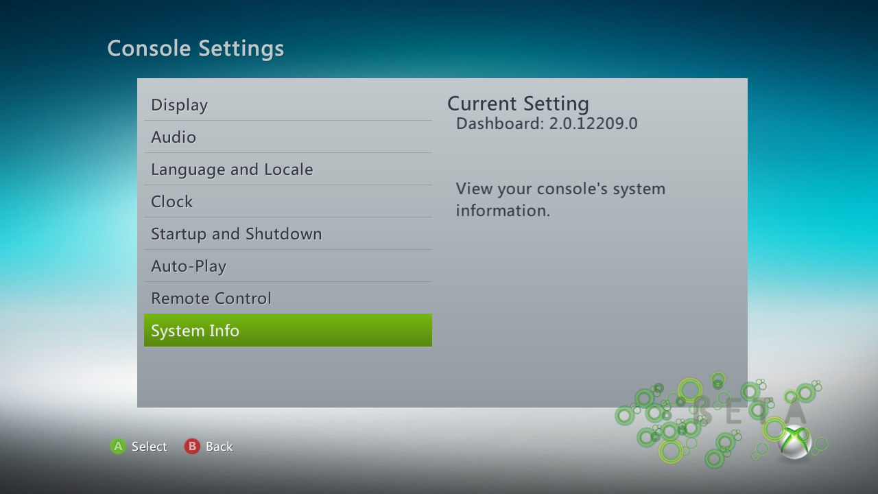 System Info button System Info button
