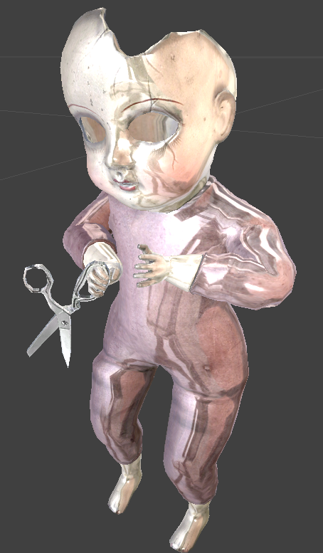 'babydoll_shdr' A seemingly unfinished shader that makes the baby very shiny. 'babydoll_shdr' A seemingly unfinished shader that makes the baby very shiny.