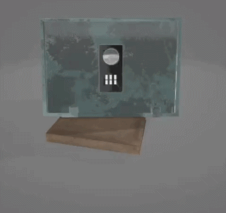 Animation of the safe door opening fast Animation of the safe door opening fast