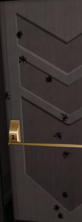 Screenshot showing the M16's recoil. This was shot at the first double doors found in !z1l1_1 with the player aligned against the door knob on the first door to the right of the double doors.