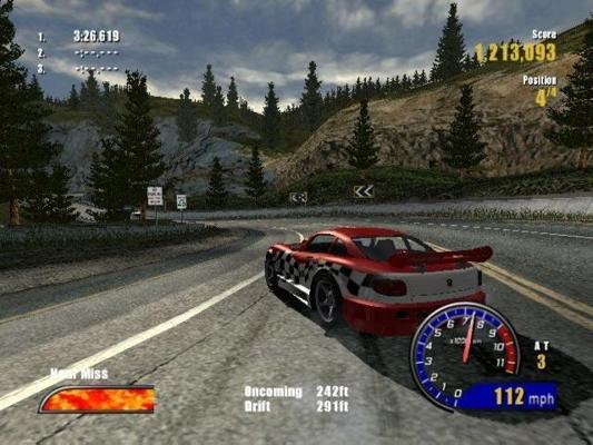 Another screenshot of the slightly different Burnout 2 HUD.