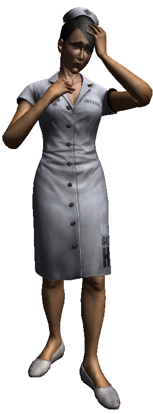A second pose for the Nurse. While she does have a pose in the gallery, this one is not used. A second pose for the Nurse. While she does have a pose in the gallery, this one is not used.