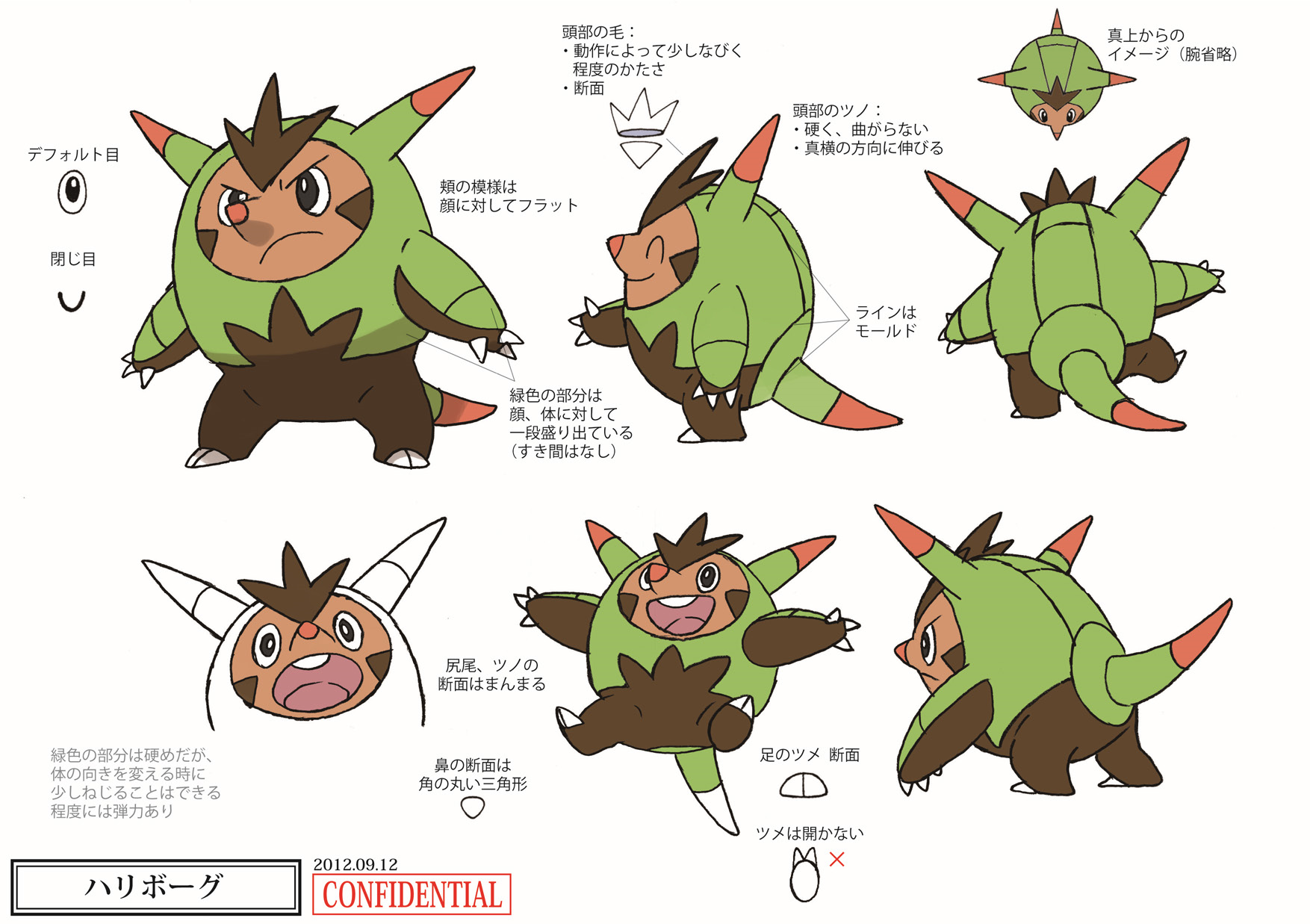 PokeXY_ConceptArt_ハリボーグ_三面図.png