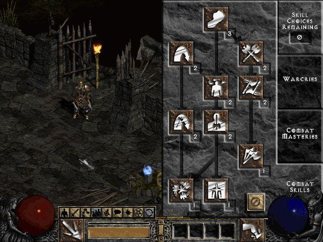 Barbarian with Combat skills tree open. Slightly different looking interface.