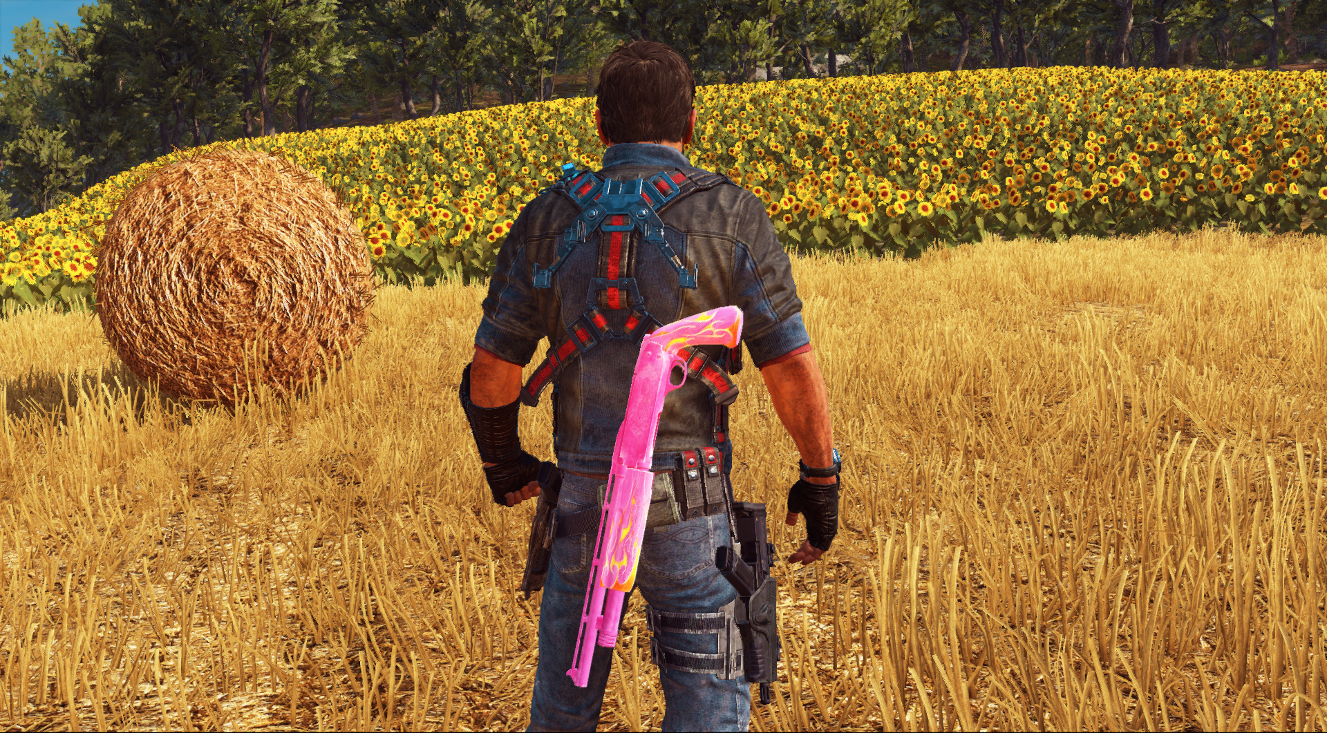 Improperly placed DLC testgun on Rico's back.