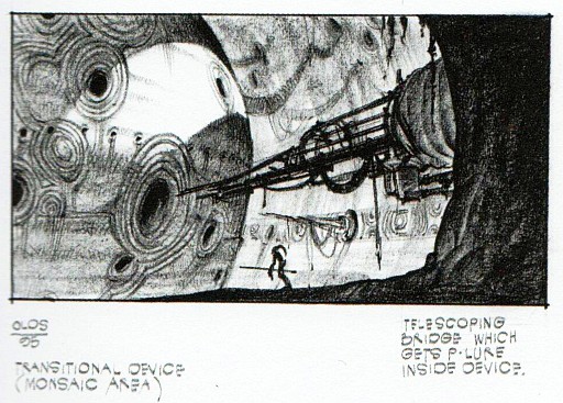 A telescoping bridge which connects with the exterior. A telescoping bridge which connects with the exterior.