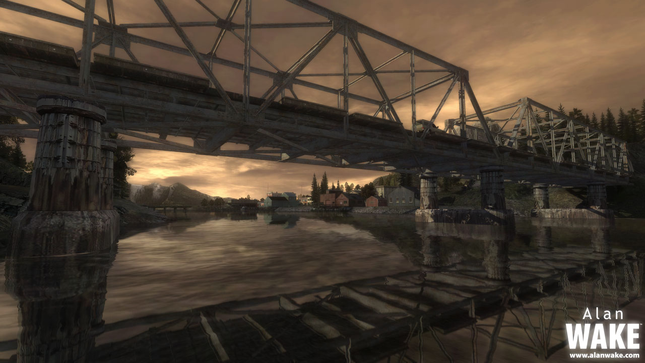 An overview of Bright Falls from the railway bridge shows how the waterfront of the town has changed completely, both in architecture and land layout. An overview of Bright Falls from the railway bridge shows how the waterfront of the town has changed completely, both in architecture and land layout.