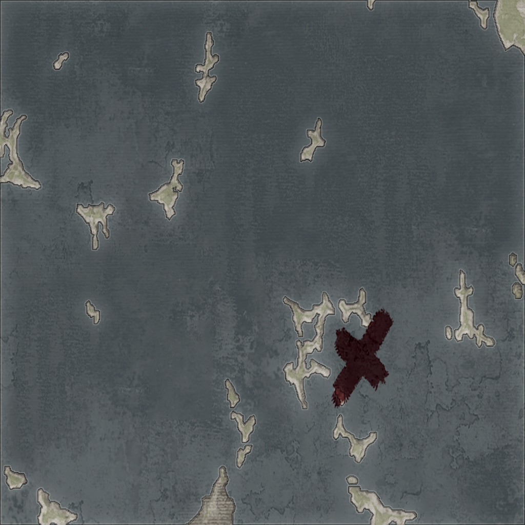Sample for treasure found from sea charts.