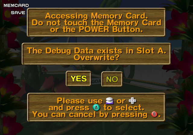 This is interesting. This setting saves debug information to a memory card. Unlike the rest of the settings, this is in English. The exact purpose of the Debug Data is unknown. This is interesting. This setting saves debug information to a memory card. Unlike the rest of the settings, this is in English. The exact purpose of the Debug Data is unknown.