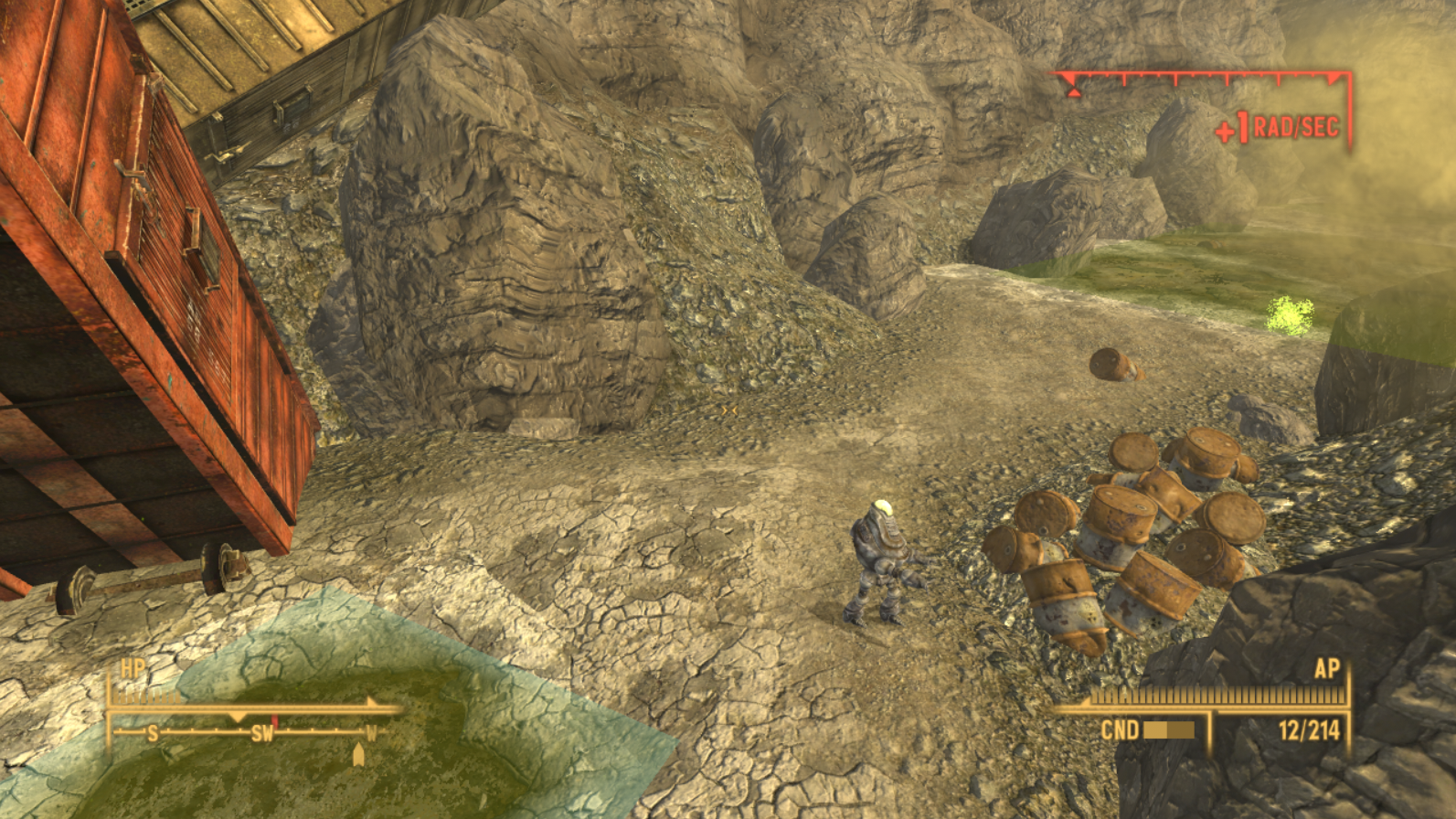 Protectrons and a radioactive tumbleweed. Protectrons and a radioactive tumbleweed.