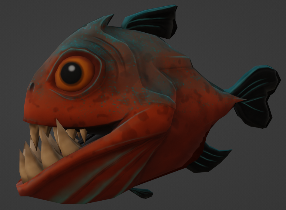3D model of a piranha. 3D model of a piranha.