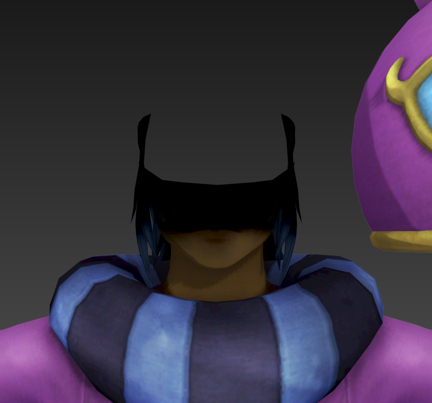 Ravio with his helmet removed, and the bones hidden.