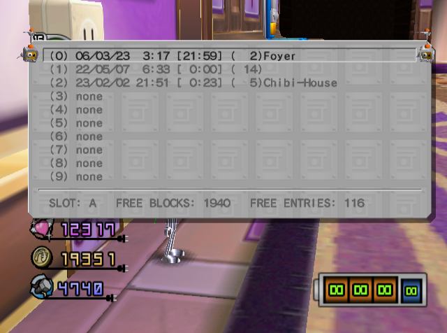 The debug save menu. It contains more detailed information than the game's normal save screen.