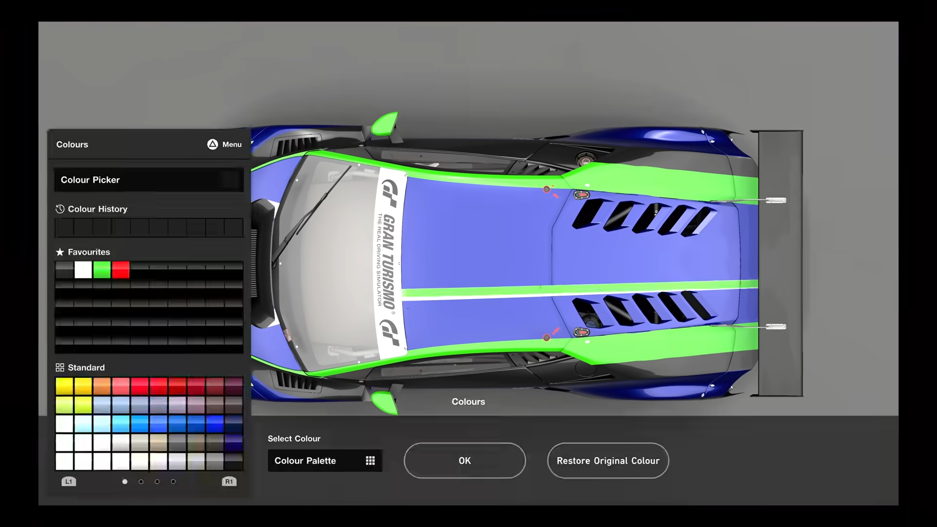 Color picker in the livery editor. The color shine was dropped in the final game. Color picker in the livery editor. The color shine was dropped in the final game.