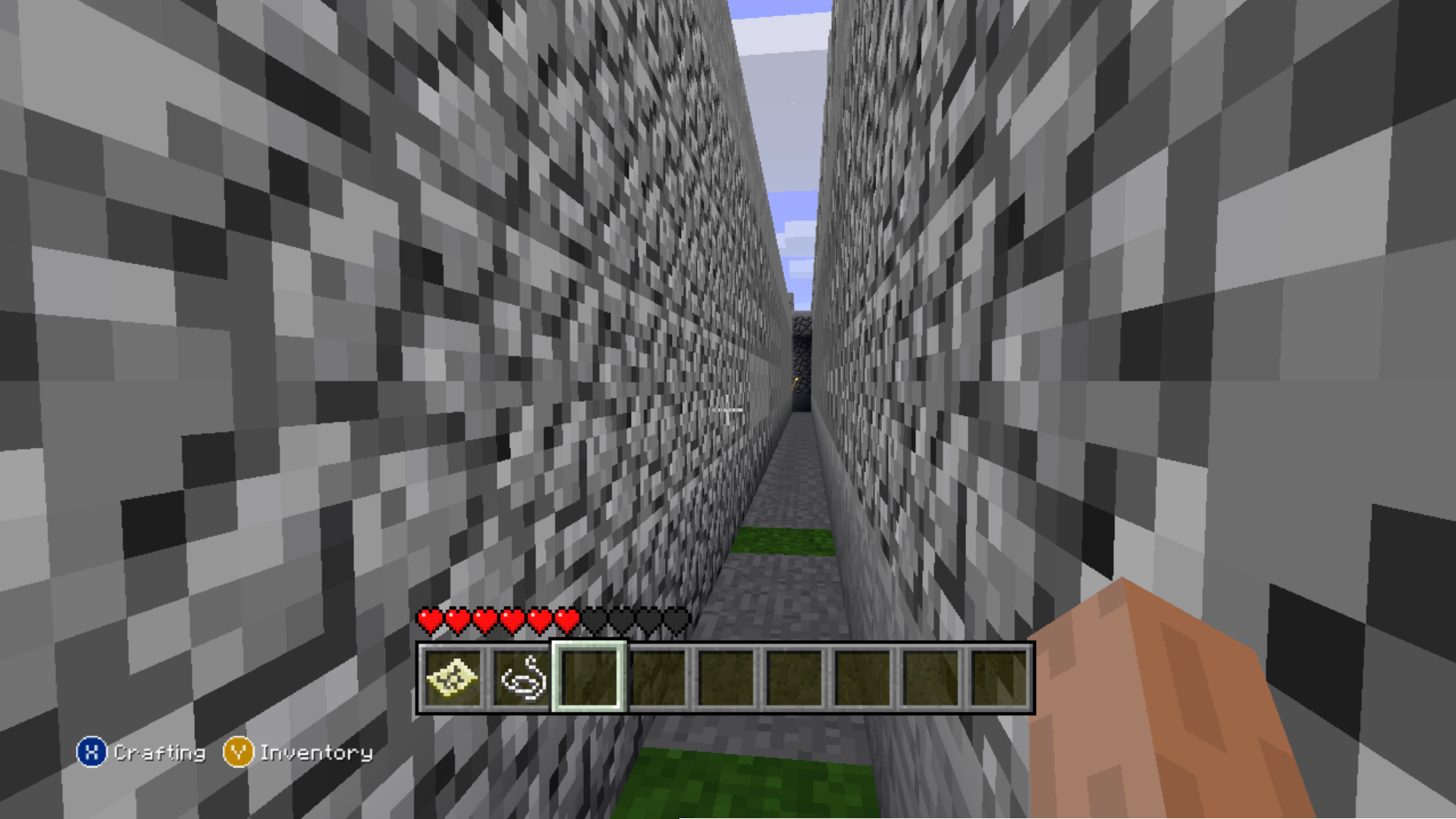 An incomplete walkway which is missing the floor, causing the player to fall in. An incomplete walkway which is missing the floor, causing the player to fall in.