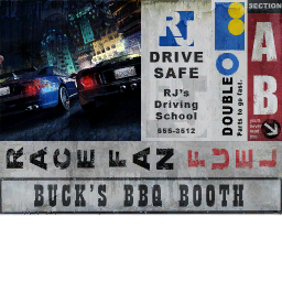 Signage texture used in the game, but with a Carbon screenshot not seen at all in game.