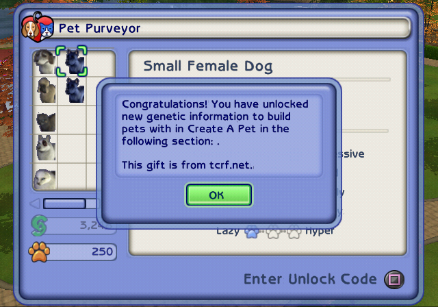 Gift IDs 47-50 in the Pet Purveyor Gift IDs 47-50 in the Pet Purveyor