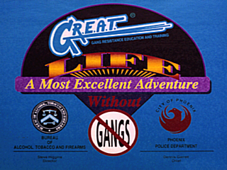 An advertisement for G.R.E.A.T., which is a group dedicated to preventing gang violence and youth crime.