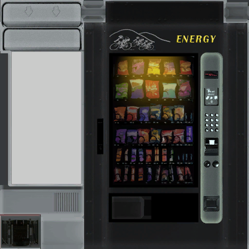 Silver vending machine.
