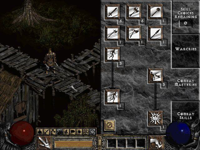 Barbarian with Combat Masteries tree open. Slightly different looking interface.