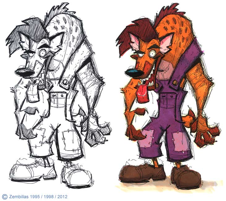 Sketches of a country bumkin hyena. Sketches of a country bumkin hyena.
