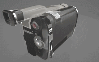 Animation of the Camcorder Ejection for a Tape.