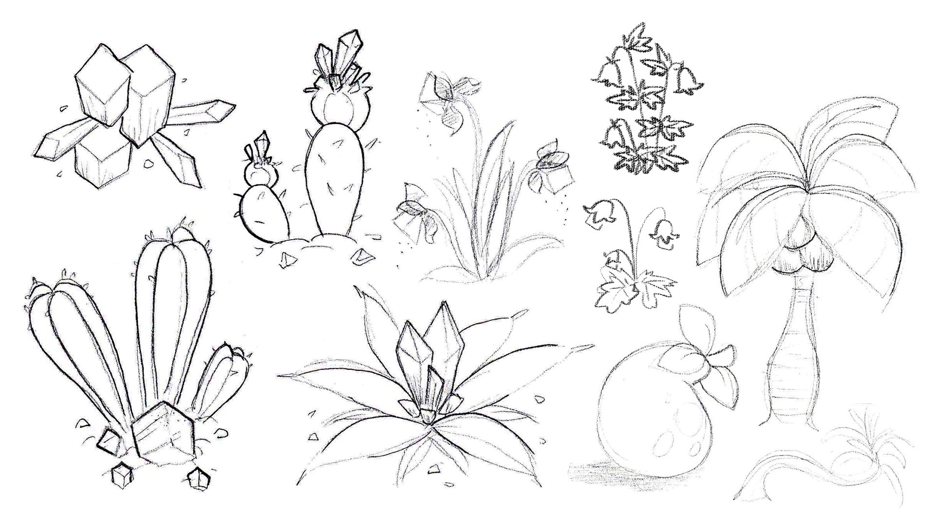 Concept sketches of Lure Plants Concept sketches of Lure Plants