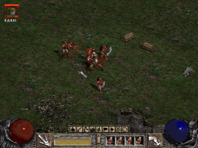 Kick skill, red mercenary frames, and mysterious button in the interface.