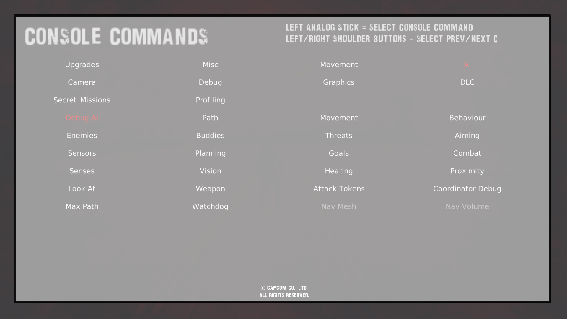 Console Commands - AI