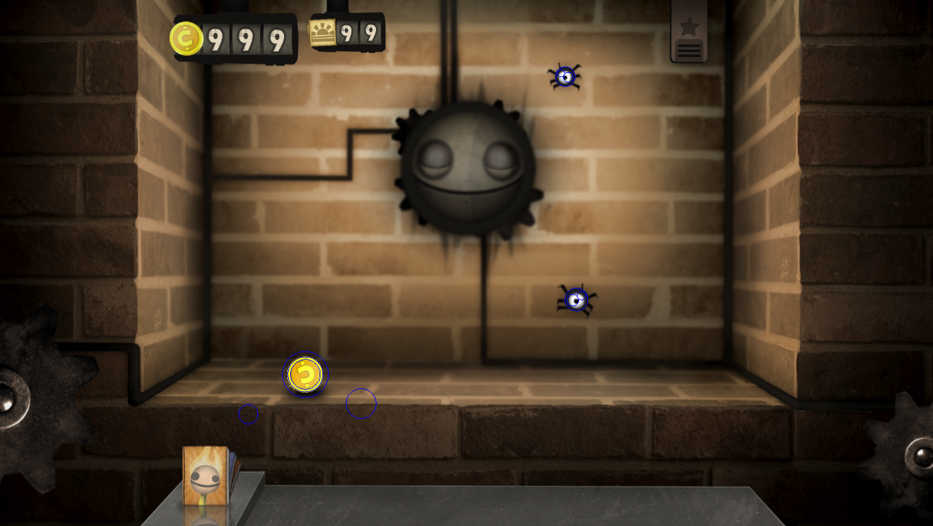 Mode 2 draws shapes to show the orientation of coins and spiders.