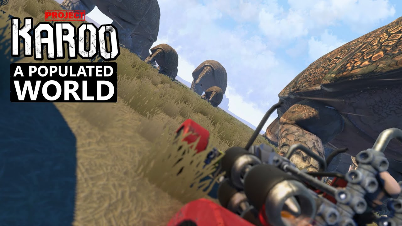 Screenshot from the Project Karoo era of development showing giant armadillos. Screenshot from the Project Karoo era of development showing giant armadillos.