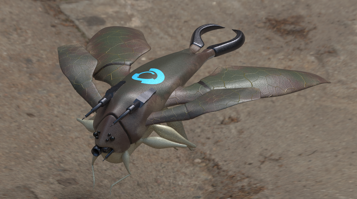 A textured render. A textured render.