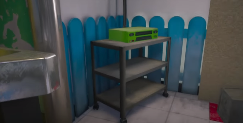 The stand for the green VCR