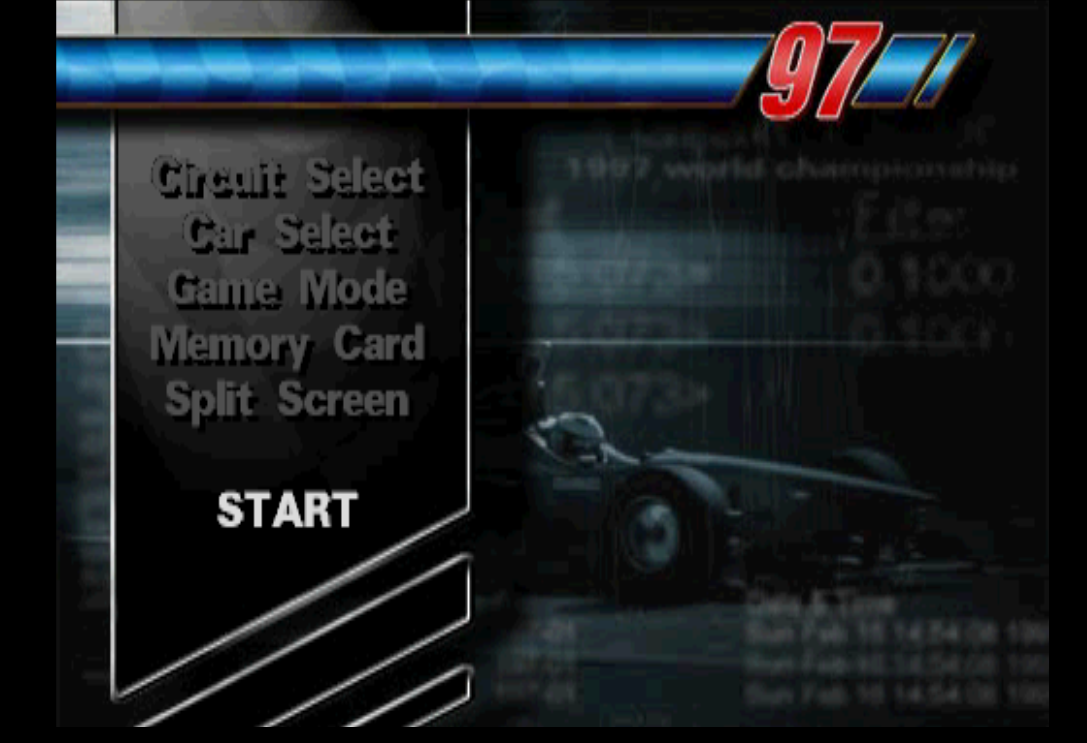 Grand Prix mode main menu.