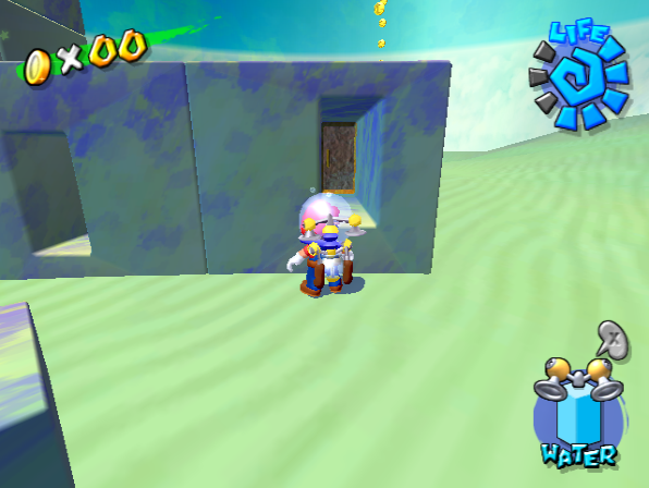 Outside the hidden door.