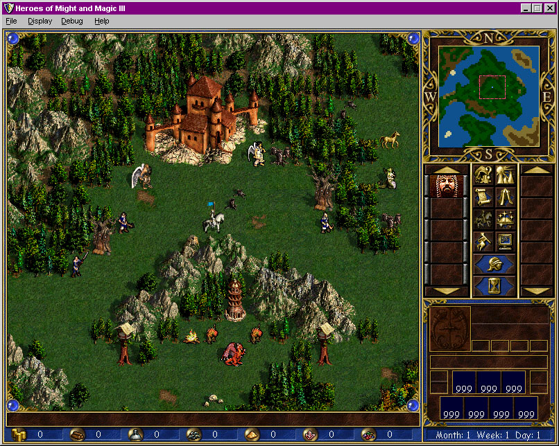 The same map as above plus old versions of Redwood Observatory, Gnoll's Hut, School of Magic;Archangel without black outline.